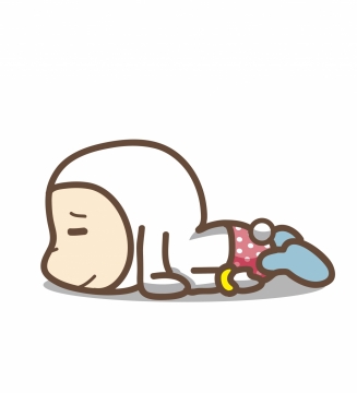 撅屁股平躺的可爱小兔卡通形象