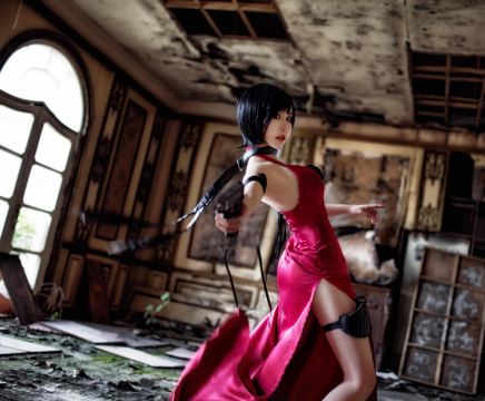 短发美女艾达王超还原COS美图