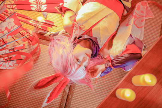 美女摄影_可爱兽耳少女居家和服高清摆拍