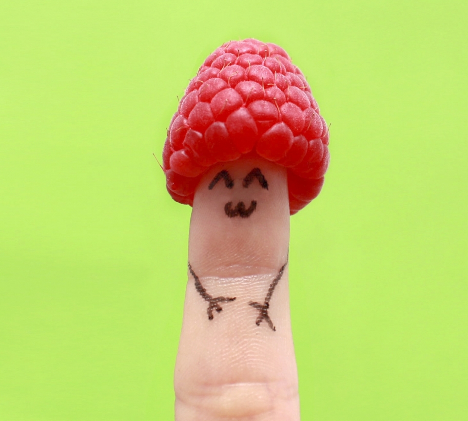 手指树莓颜表情可爱简笔画