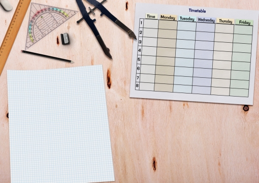 木制桌面空白网格纸日程表学习文具