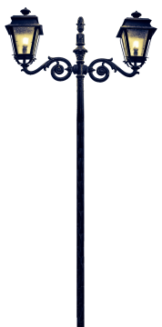 白色背景黑色欧美艺术路灯