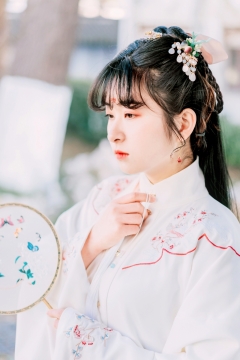 古风团扇汉服女子写真