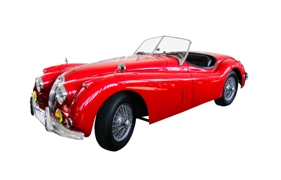 捷豹崭新红色敞篷豪华轿车