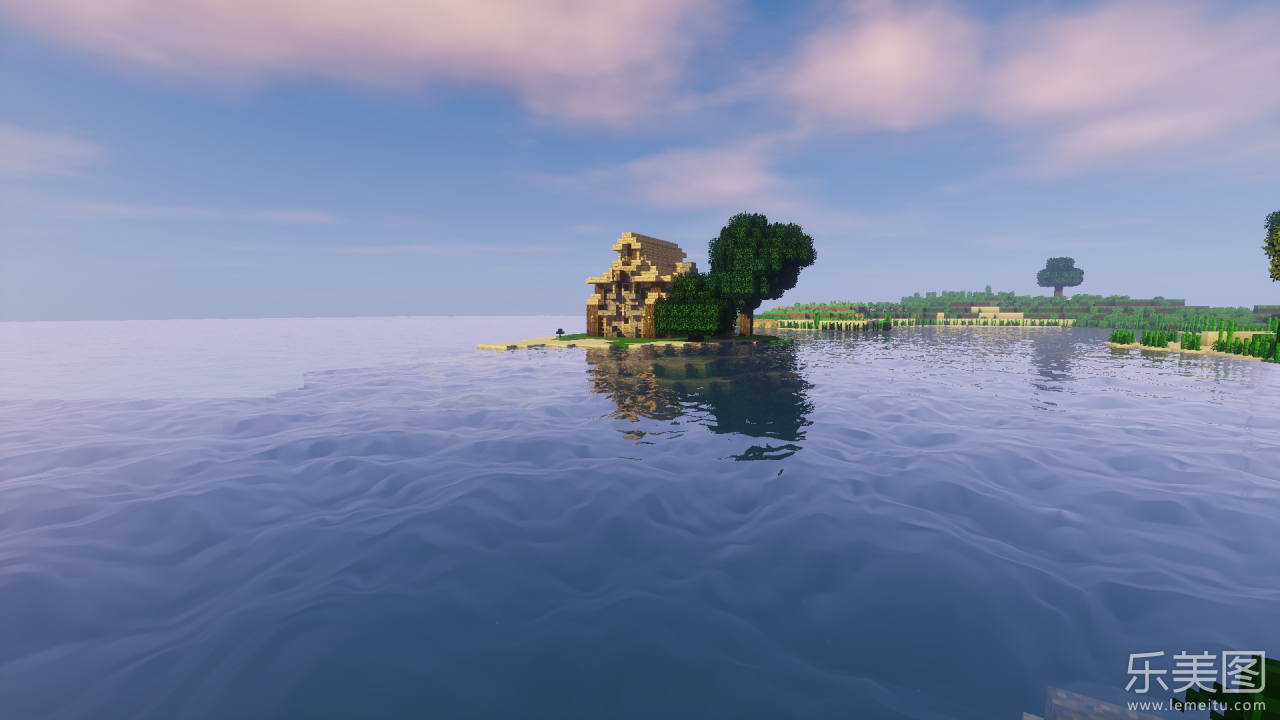 我的世界游戏海边房屋建筑天空海面风景