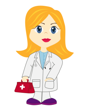 卡通简笔画医生护士急救插画海报