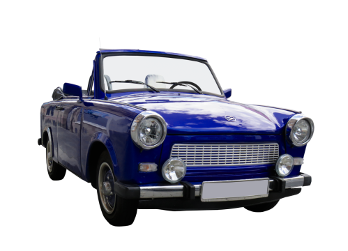 蓝色复古老爷车豪华敞篷车