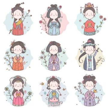 简笔画古风人物图片