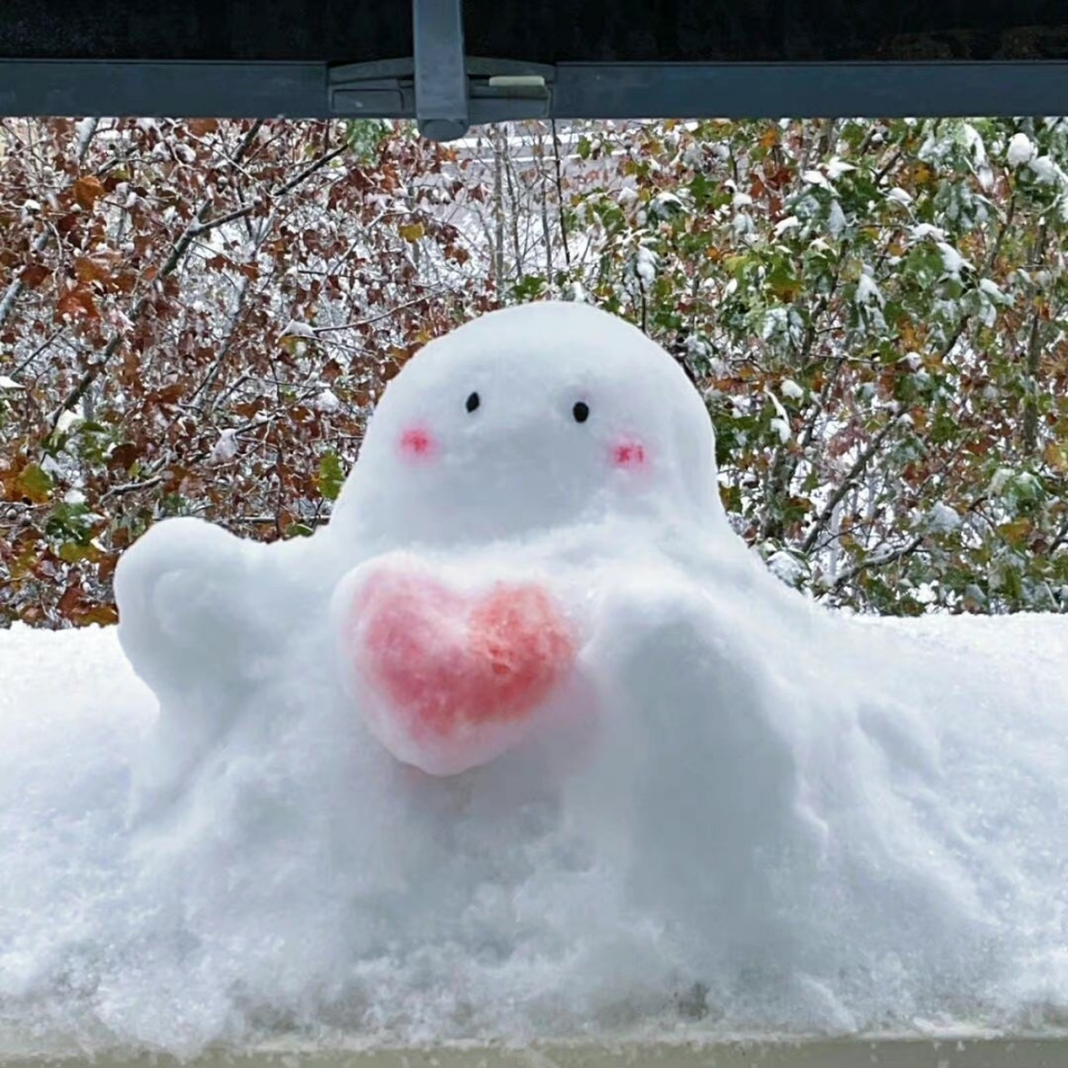 冬天雪人写真图片