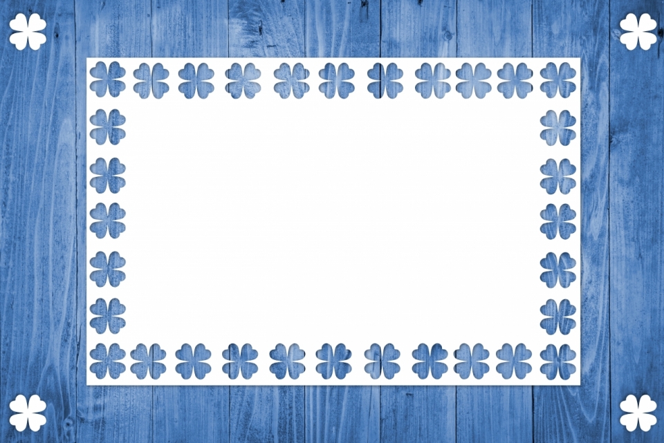 模板空白蓝色白色花瓣木纹照片墙