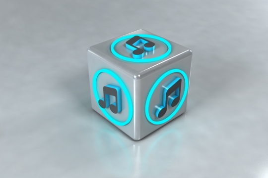 室内桌面方块灯光音符模型