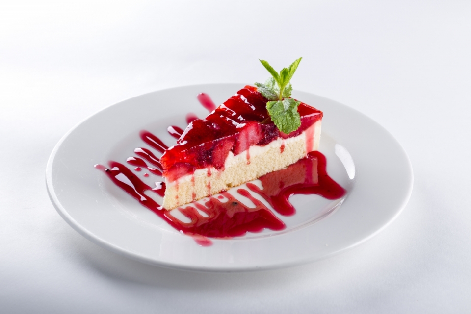 草莓酱草莓蛋糕美食摄影