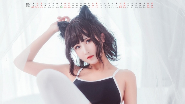 2021年10月美女日历高清桌面壁纸