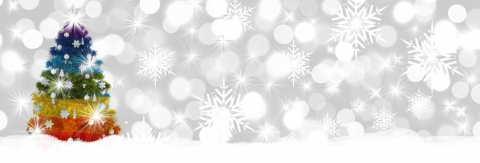 圣诞节雪花圣诞树白雪banner长条封面图