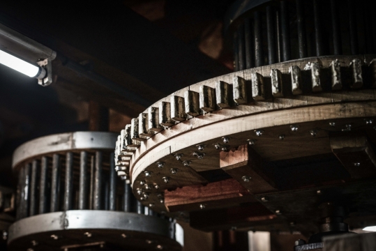 工厂机器机械齿轮传动齿轮特写