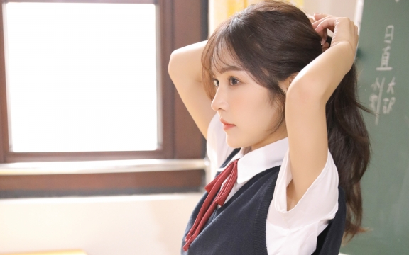 清纯甜美学生时代养眼甜心美女高清桌面壁纸